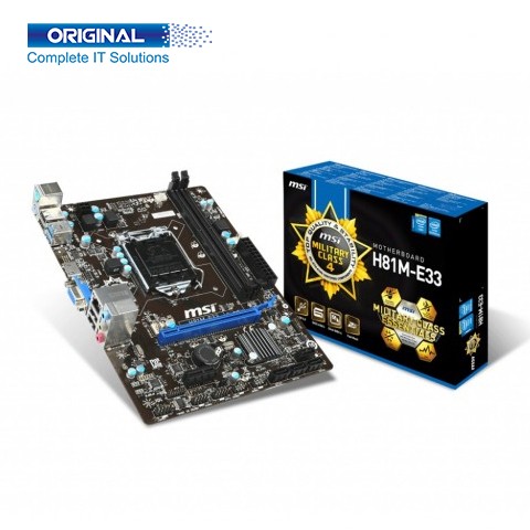 MSI H81M-E33 4th Gen DDR3 Intel LGA 1150 Socket Mainboard