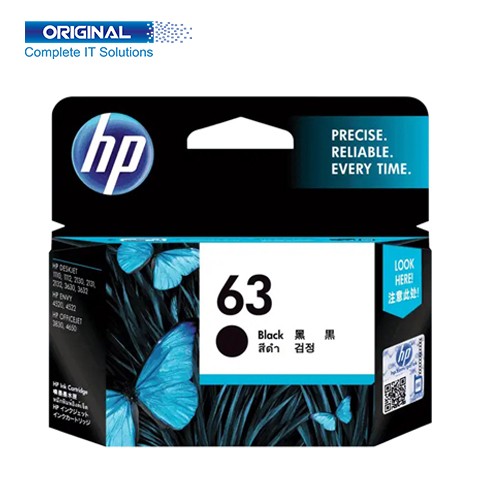 HP 63 Black Original Ink Cartridge (F6U62AN)