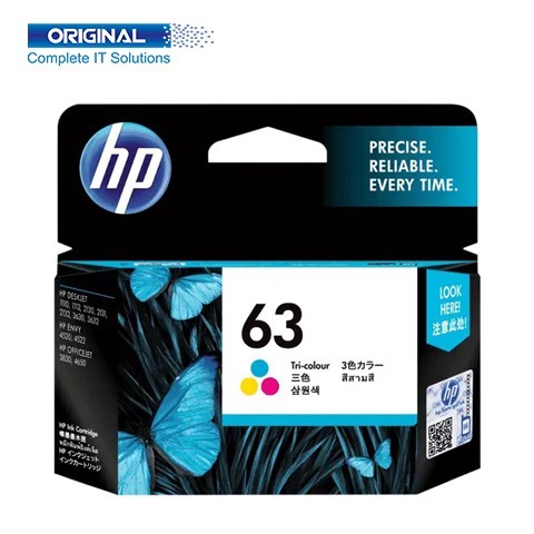 HP 63 Tri-color Original Ink Cartridge F6U61AN