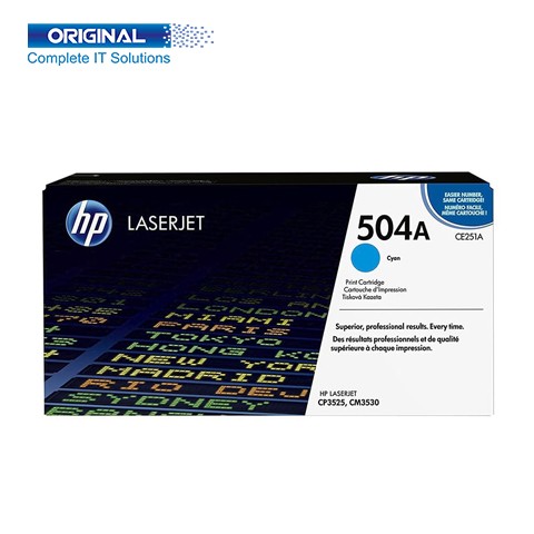 HP 504A Cyan Original Color LaserJet Toner (CE251A)