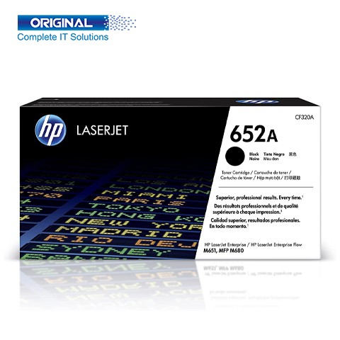 HP 652A Black Original LaserJet Toner Cartridge (CF320A)