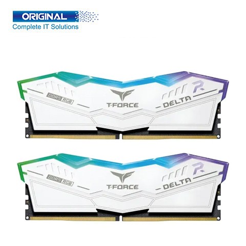 Team Delta RGB White 32GB (16x2) DDR5 5200MHz Gaming Desktop RAM